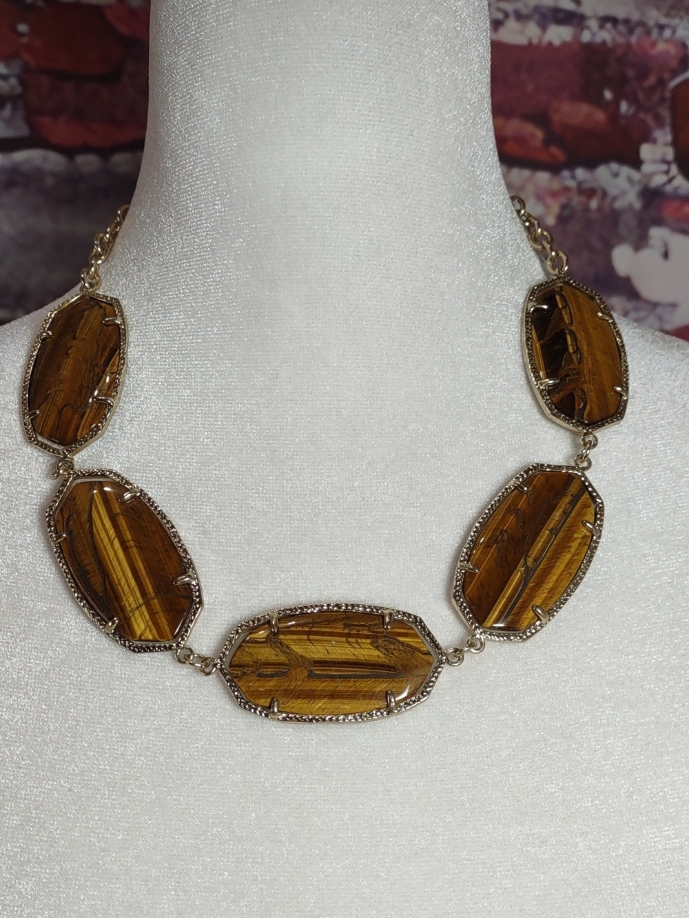 Kendra Scott "Valencia" Tiger's Eye Station Necklace